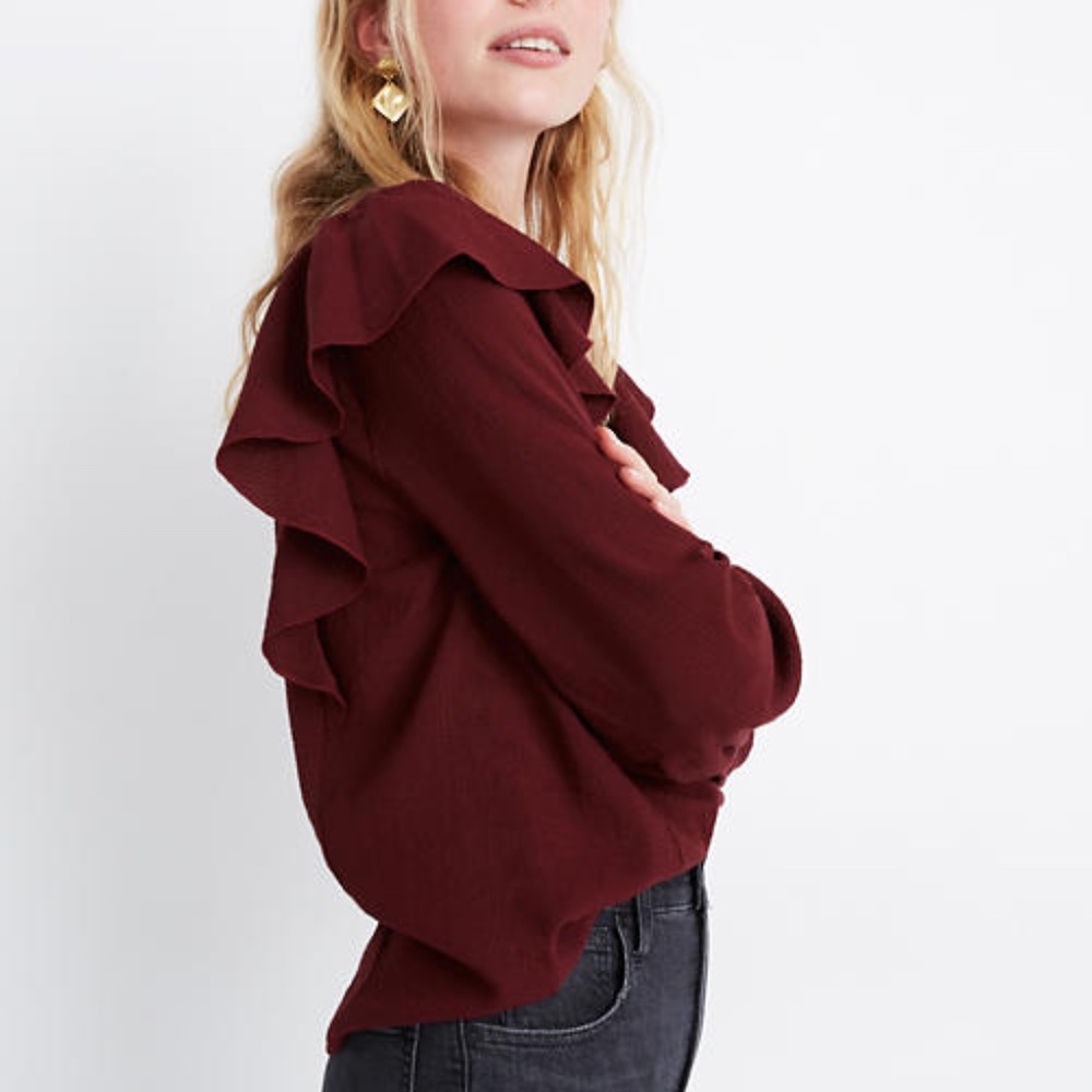 Madewell Ruffle Front Top - Picture 2 of 6